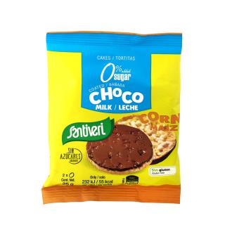 TORTITAS DE MILHO com choco com leite 2ud 25gr S/A