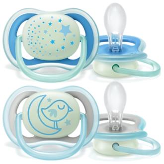 CHUPETE NOCTURNO 6-18meses azul 2ud SCF376/21