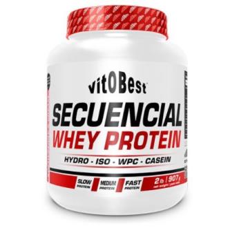 SECUENCIAL WHEY PROTEIN sabor fresa-nata 900gr**
