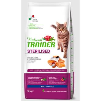 NATURAL TRAINER FELINE STERILISED SALMON 10kg.