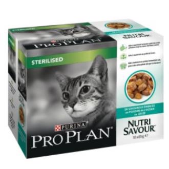 PRO PLAN FELINE STERILISED PESCADO 10X85gr.