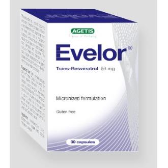 EVELOR 50mg. resveratrol 30cap.**