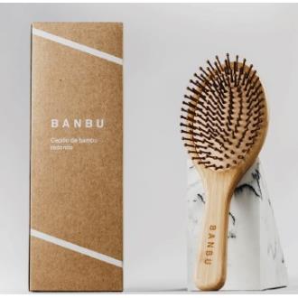 BANBU cepillo de bambu y caucho natural redondo.