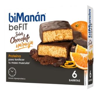 BMN PRO barritas sabor chocolate y naranja 6uds.